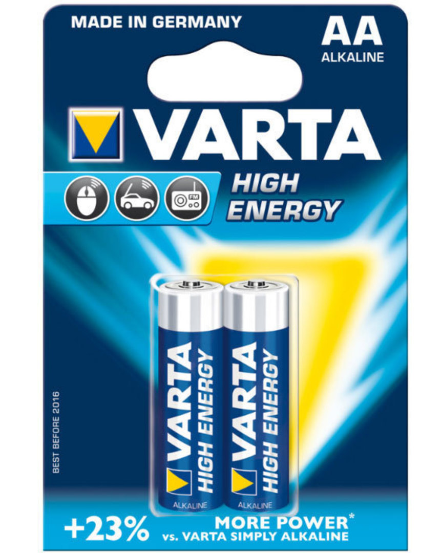 VARTA AA Size Alkaline Battery 2 Pack image 1